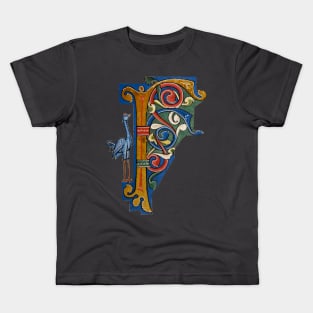 Illuminated Initial F Kids T-Shirt